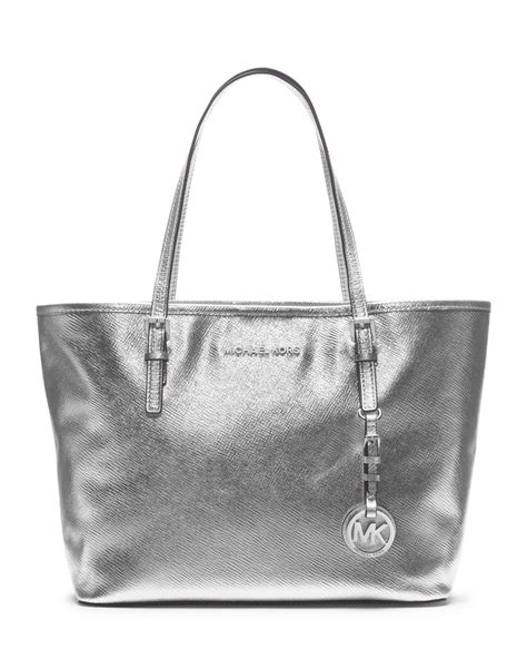 michael kors silver tote handbag|Michael Kors clear tote bags.